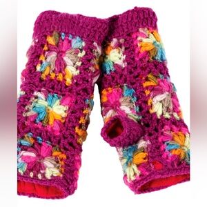 Nirvanna Designs Colorful Crochet Fingerless Gloves